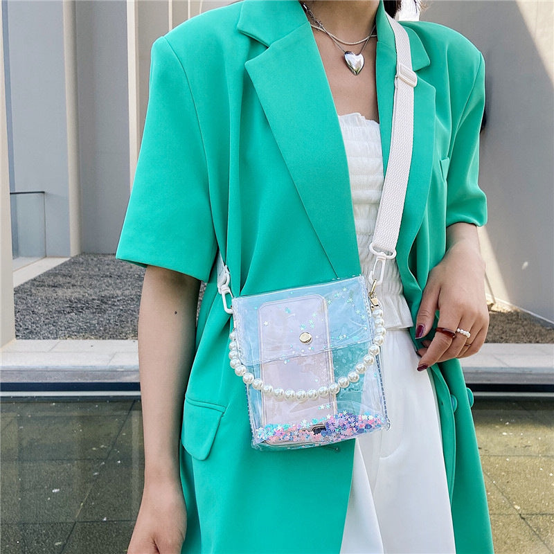 Fashion Sequin Small Chain Transparent Mini Crossbody Bag