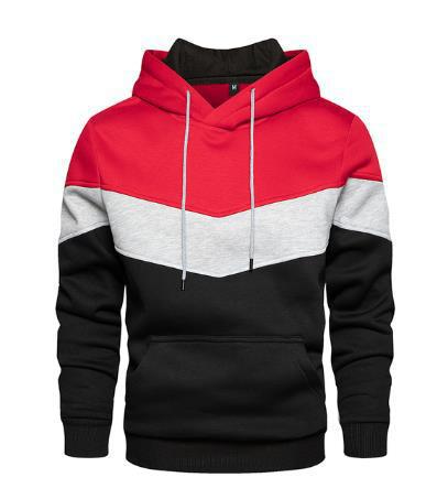 Spring Men's Casual Contrast Color Hooded Sweatshirt