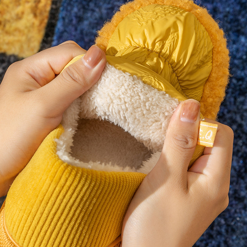 Winter Household Thick-Soled Wrapped Heel Plush Slippers