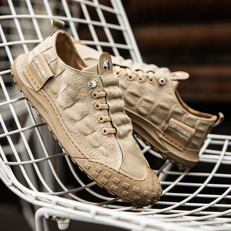 Spring Fashion Crocodile Pattern Men Shoes Breathable Sneakers