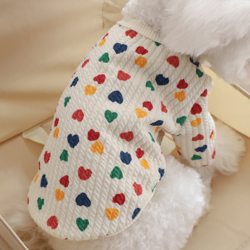 Heart-shaped Design Cute Dog Warm Clothes