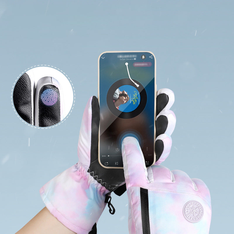 High-Density Windproof, Waterproof, Non-slip, Plus Velvet Warm Ski Gloves