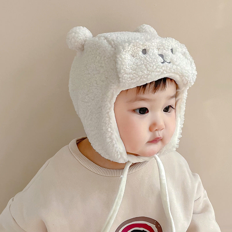 Winter Cute Cartoon Bear Plush Hat For Baby