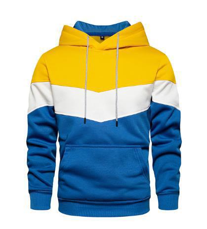 Spring Men's Casual Contrast Color Hooded Sweatshirt