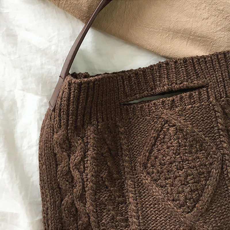 Vintage Jacquard Knitted Wool Shoulder Bag