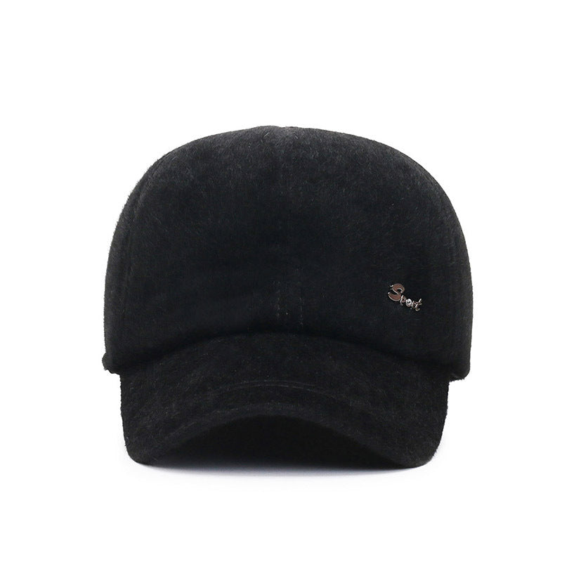 Faux Mink Baseball Cap Men Casual Hats For Ear Protection
