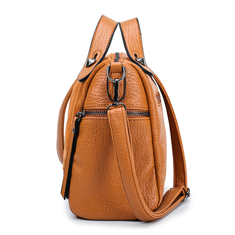 Rivet Frosted Shoulder Bag Handbag for Daily Travel