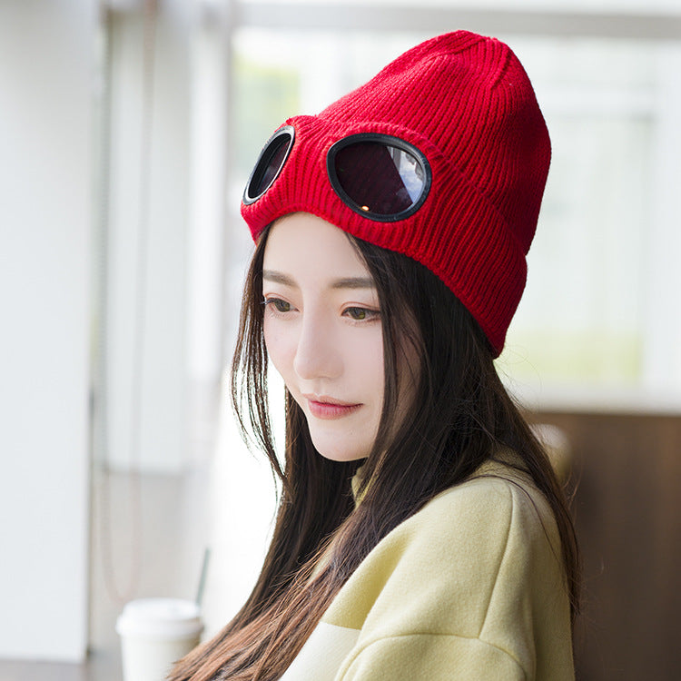 Cool Glass Windproof Knitted Hat For Outdoor