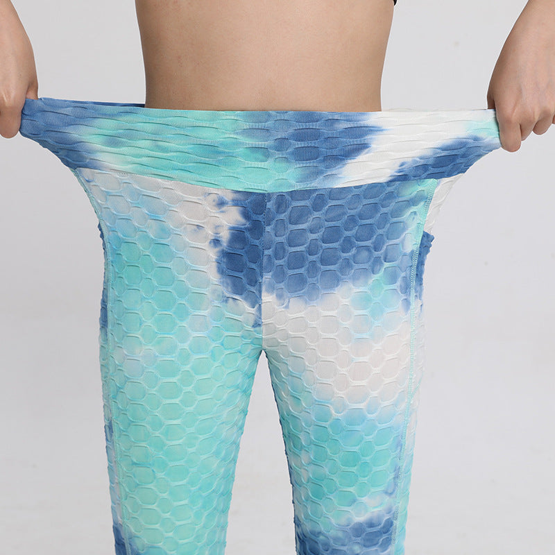 Tie-Dye Stretch Yoga Pants High-Waist Leggings