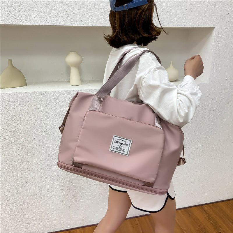 Foldable Wet and Dry Separation Shoulder Bag Handbag For Travel Yoga and Fitness