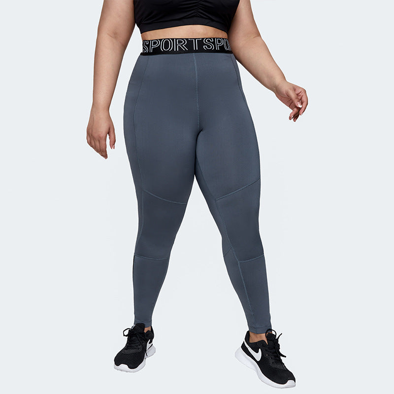 Mesh Breathable Plus Size Sports Stretch Tight Yoga Pants