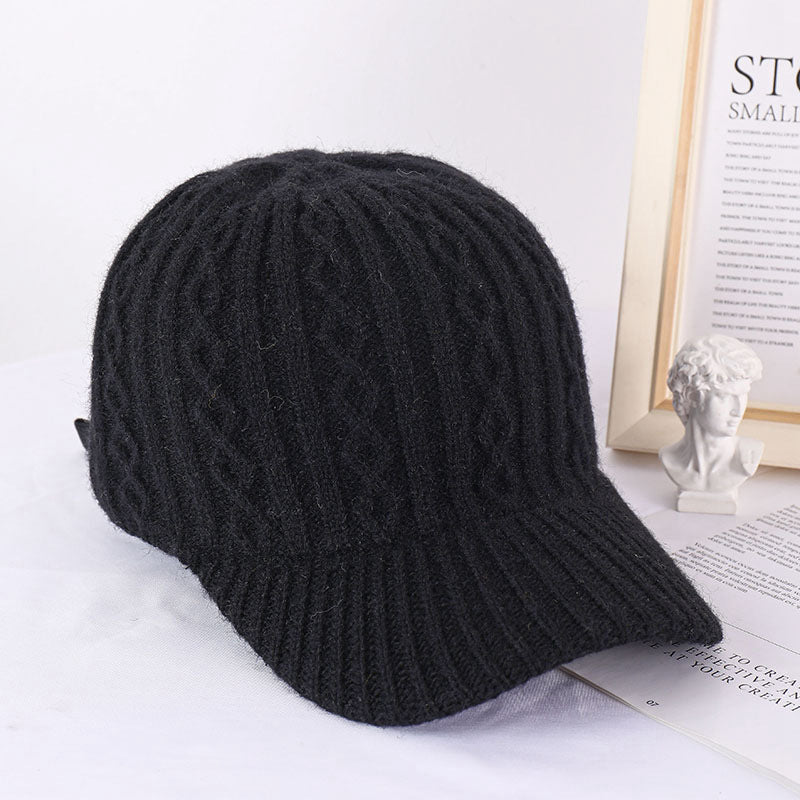 Men Casual Warm Knitted Baseball Cap