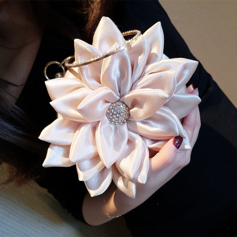 Fashion Flower Rhinestone Bracelet Bag