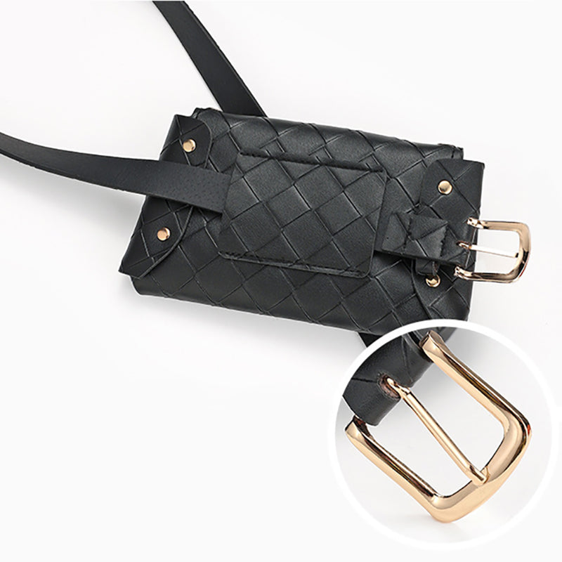 Fashion Chain Check Quilted Belt Bag With Belt