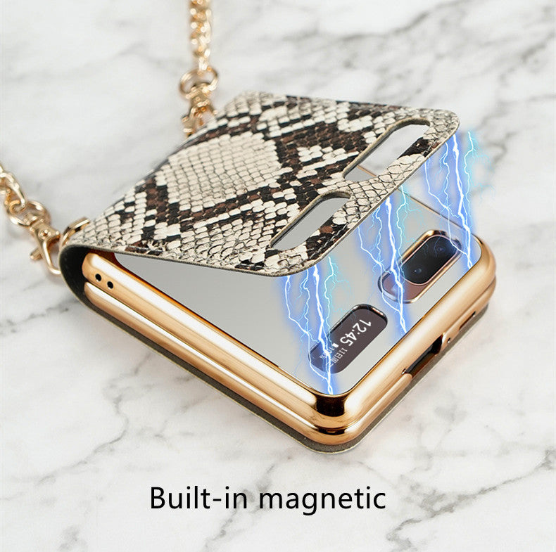 Corium Leather Makeup Diagonal Backpack Phone Case for Samsung Galaxy