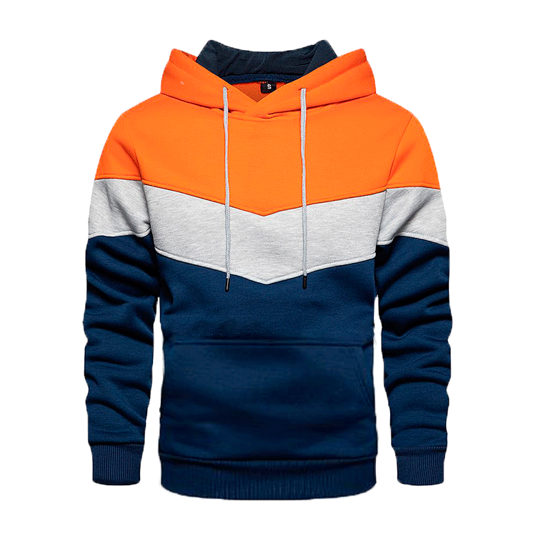 Spring Men's Casual Contrast Color Hooded Sweatshirt