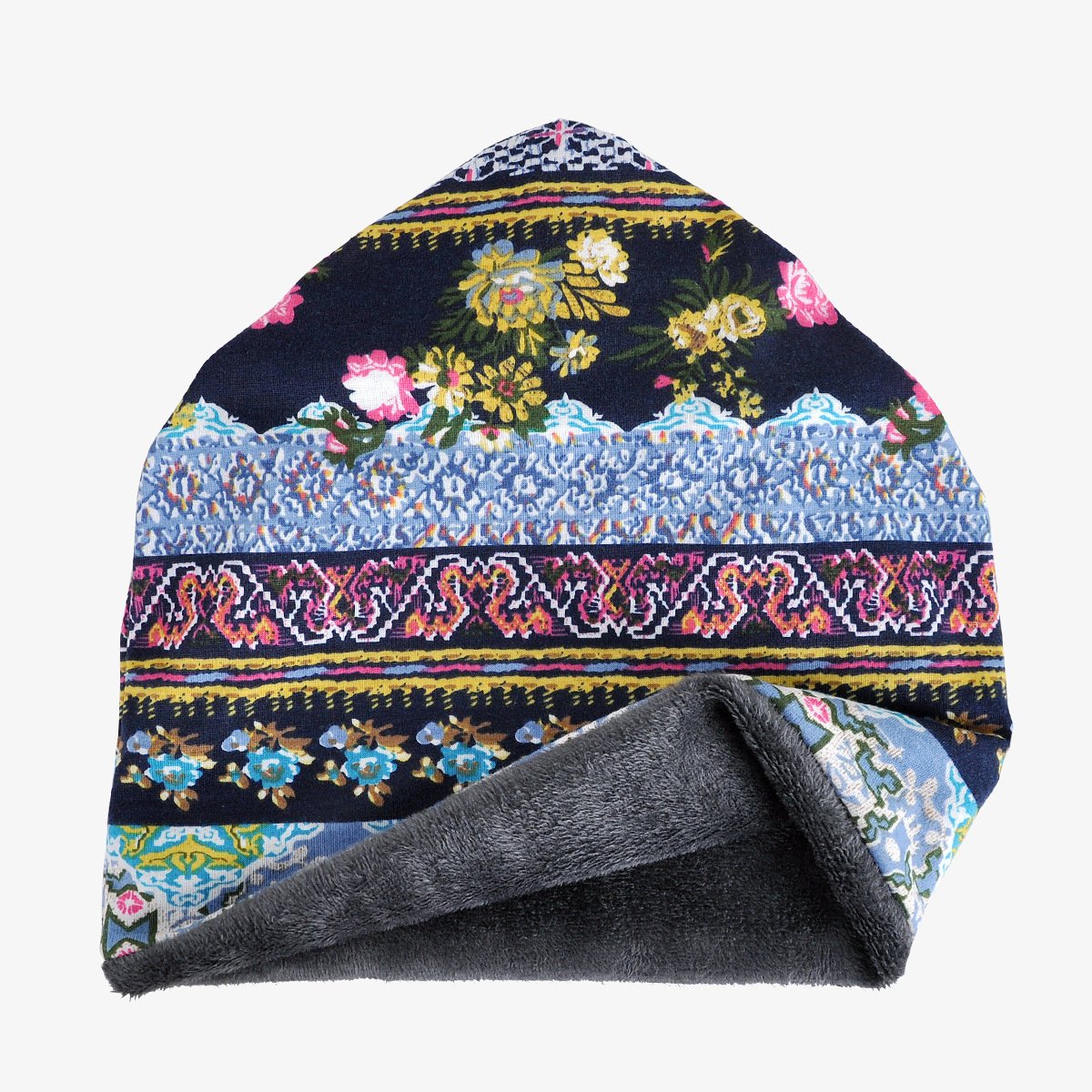 Ladies Windproof Winter Printing Pattern Hat Scarf