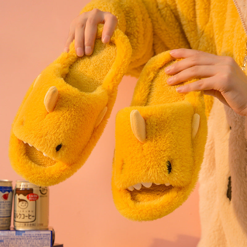 Cute Cartoon Shark Plush Slippers For Home