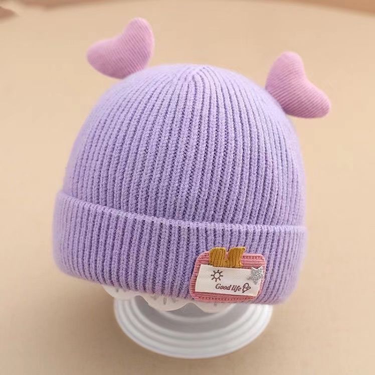 Winter Cotton Cute Heart-Shaped Knitted Hat For Baby