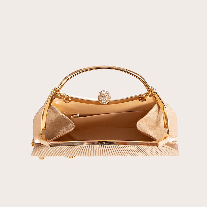 Fashion Crease Rhinestone Hand Bag Shoulder Bag Party Essential