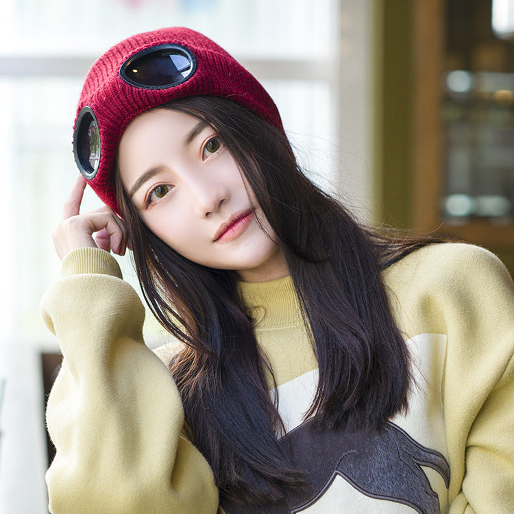 Cool Glass Windproof Knitted Hat For Outdoor