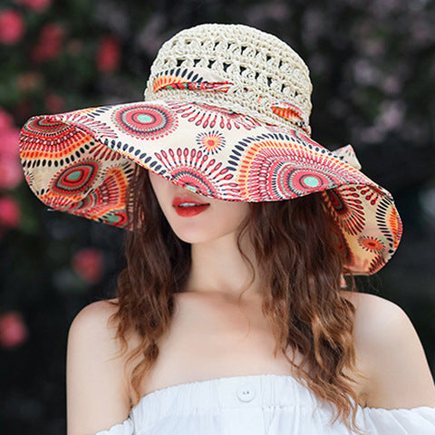 Bohemian Foldable Beach Sunscreen Straw Hat