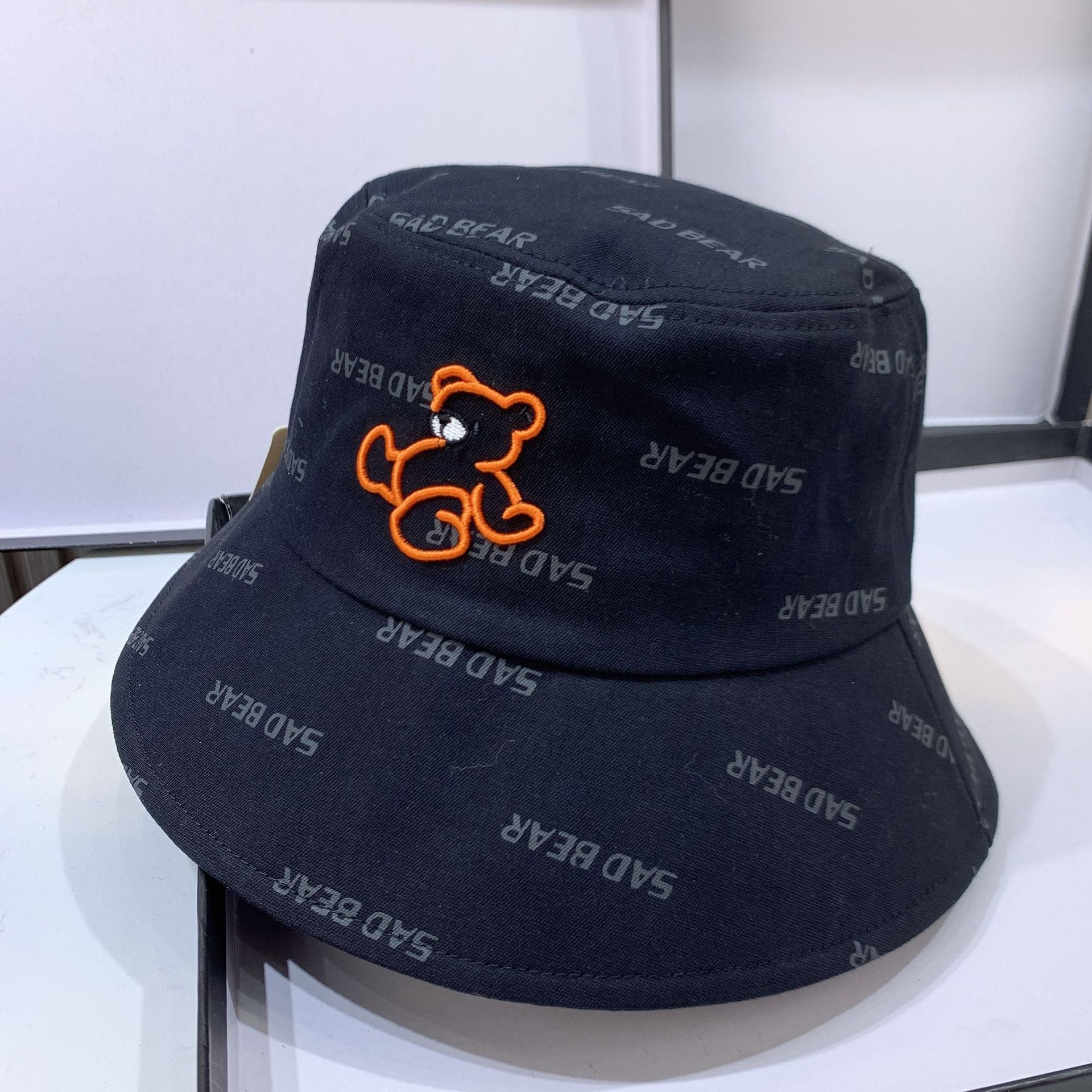 Vintage Bear Embroidered Bucket Hat