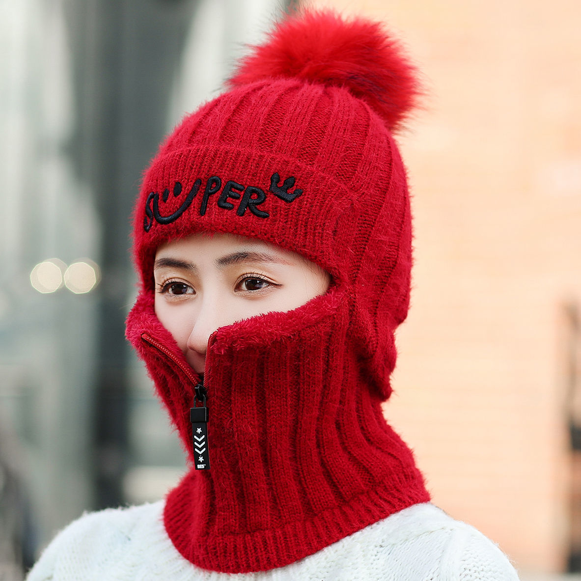 Ear Peotection Knitted Hat For Riding