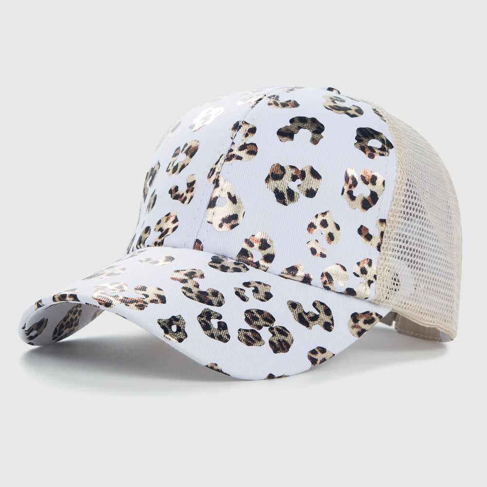 Leopard Print Ponytail Baseball Cap