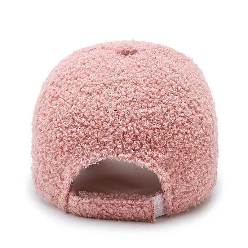 Fashion Adjustable Velcro Lamb Plush Cap