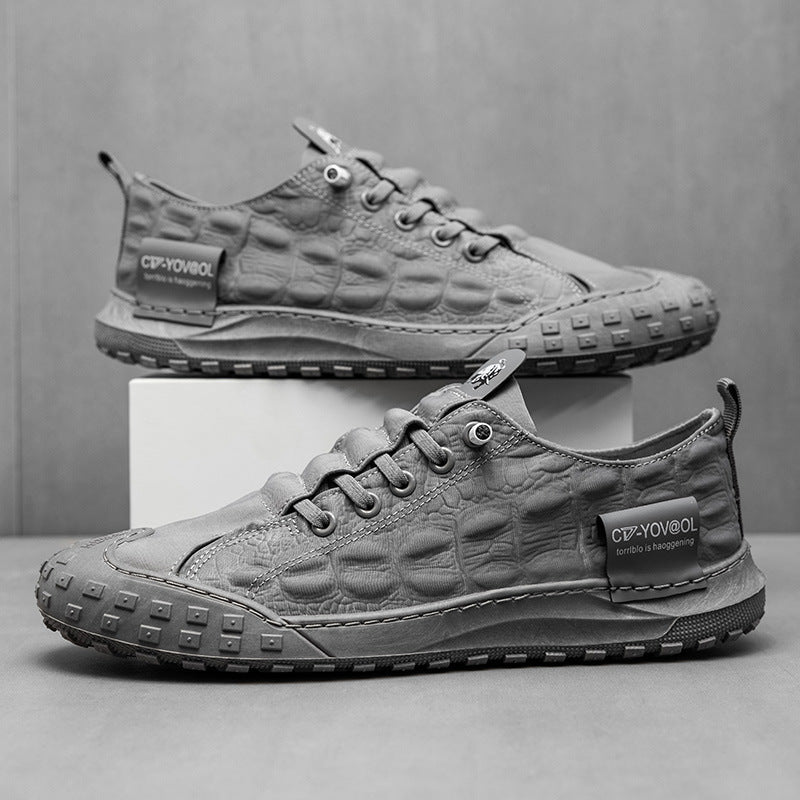 Spring Fashion Crocodile Pattern Men Shoes Breathable Sneakers
