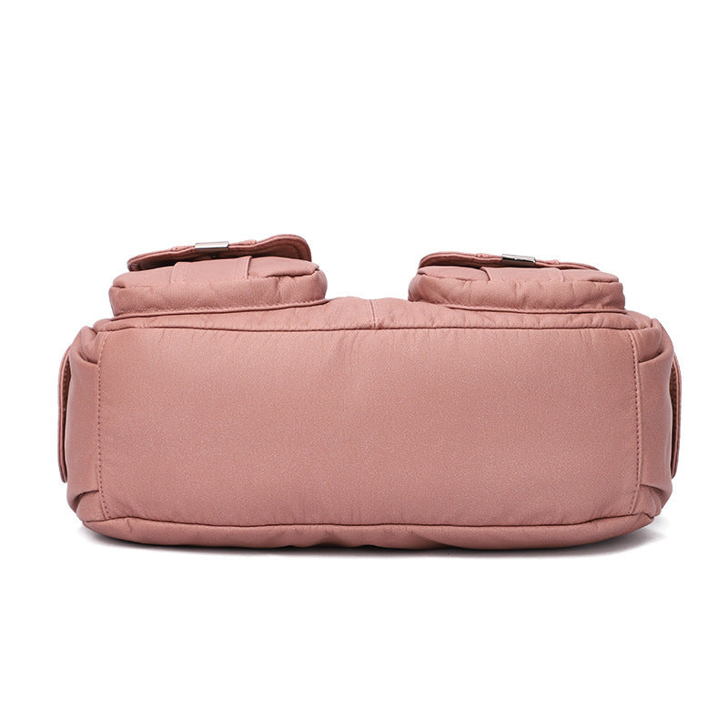 Fashion Large-Capacity Washed PU Shoulder Bag