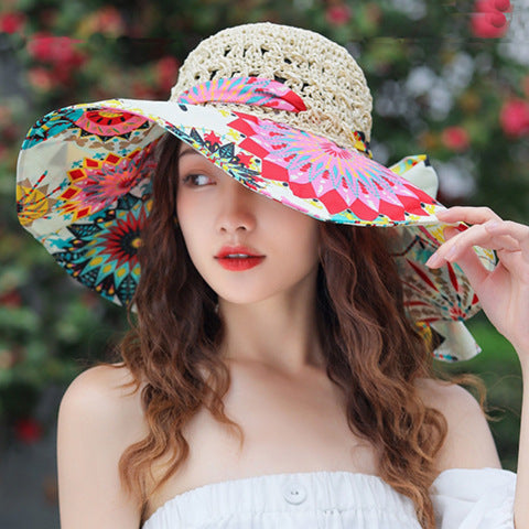 Bohemian Foldable Beach Sunscreen Straw Hat