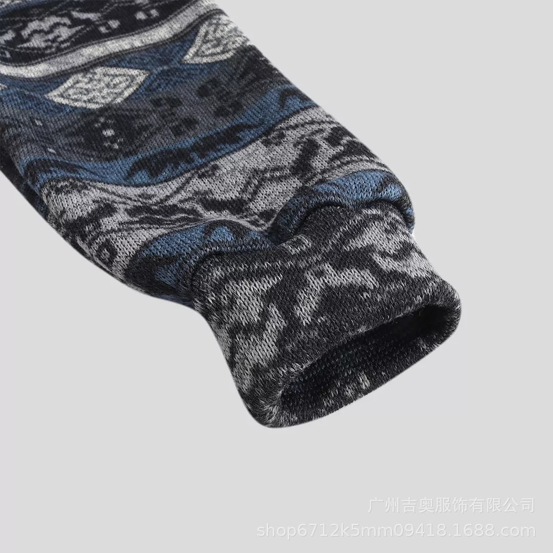 Casual Printed Pocket Hooded Sweatshirt