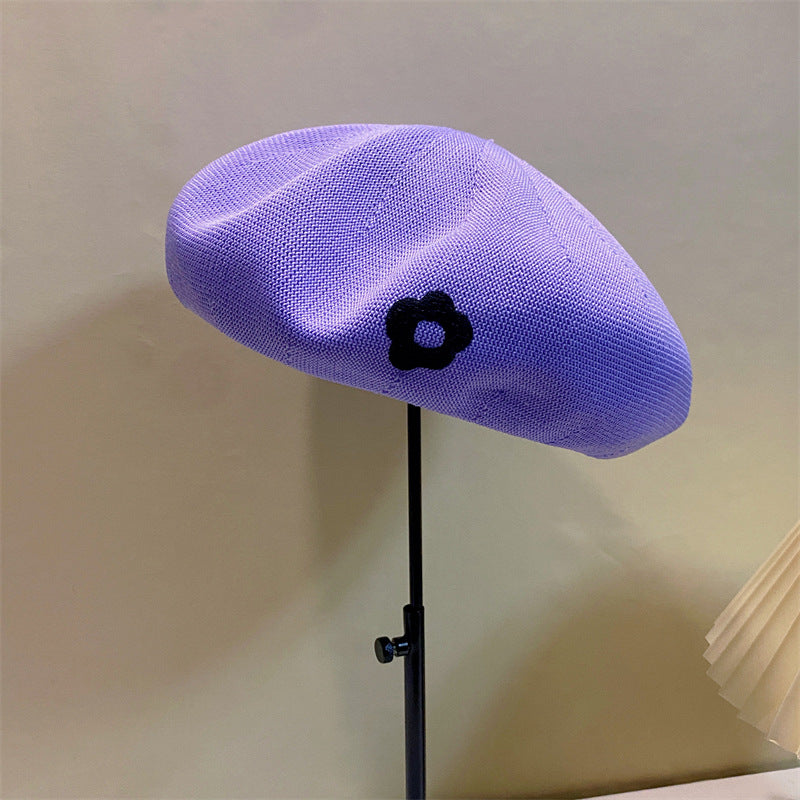 Flocking Flower Breathable Beret