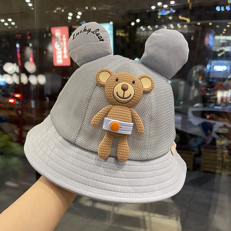 Summer Cute Bear Sunshade Children Bucket Hat