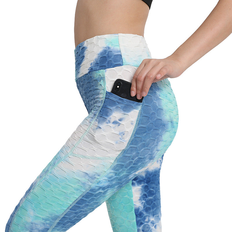 Tie-Dye Stretch Yoga Pants High-Waist Leggings