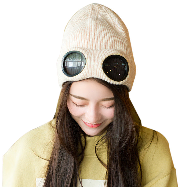 Cool Glass Windproof Knitted Hat For Outdoor