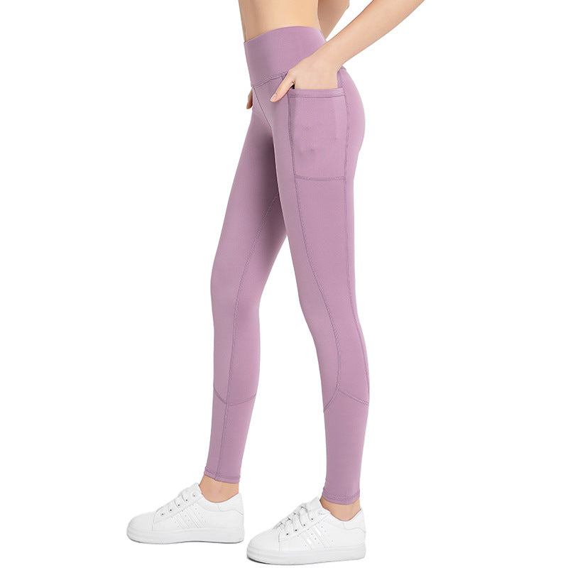 Nonfeel High Waist Yoga Pant with Side Pocket for Fitness