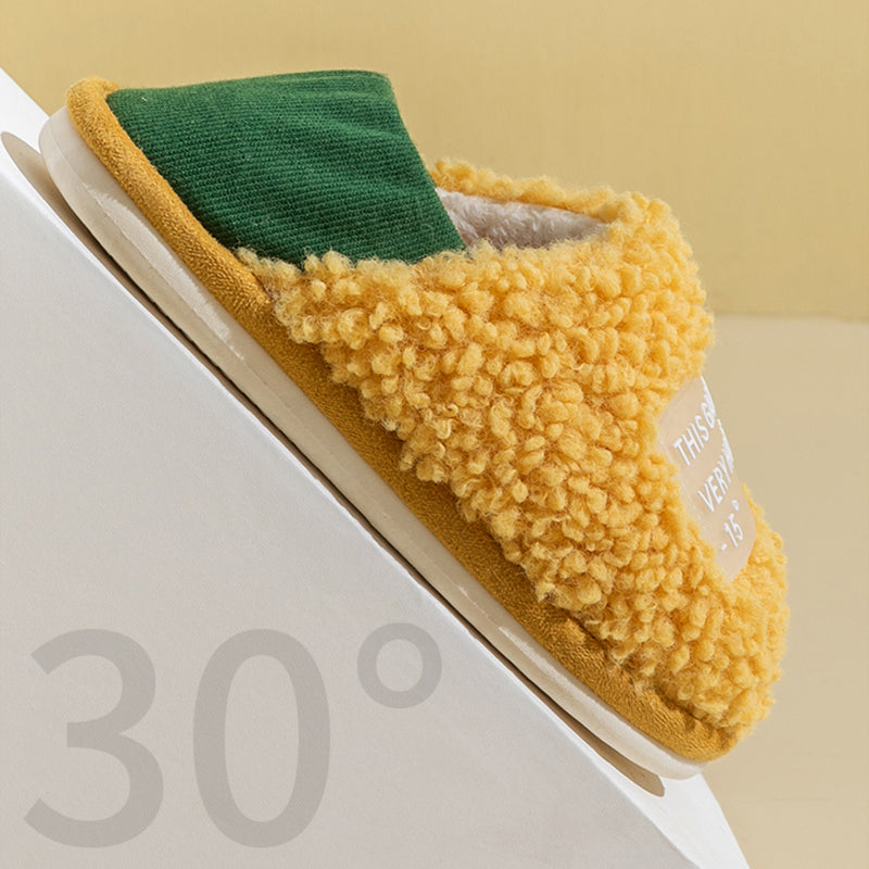 Winter Couples Home Soft Bottom Non-slip Warm Plush Slippers