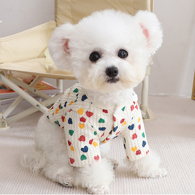 Heart-shaped Design Cute Dog Warm Clothes