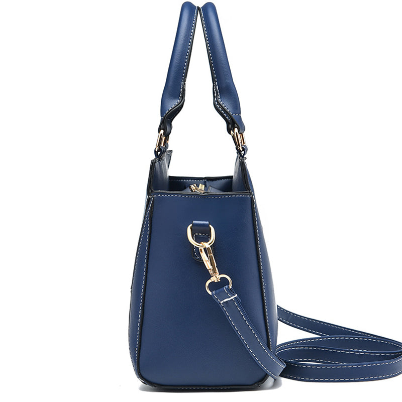 Fashion Contrast Color Ladies Workplace Clutch Large-Capacity Handbag