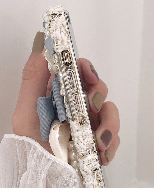 Handmade pearl bow phone case for iPhone12&13