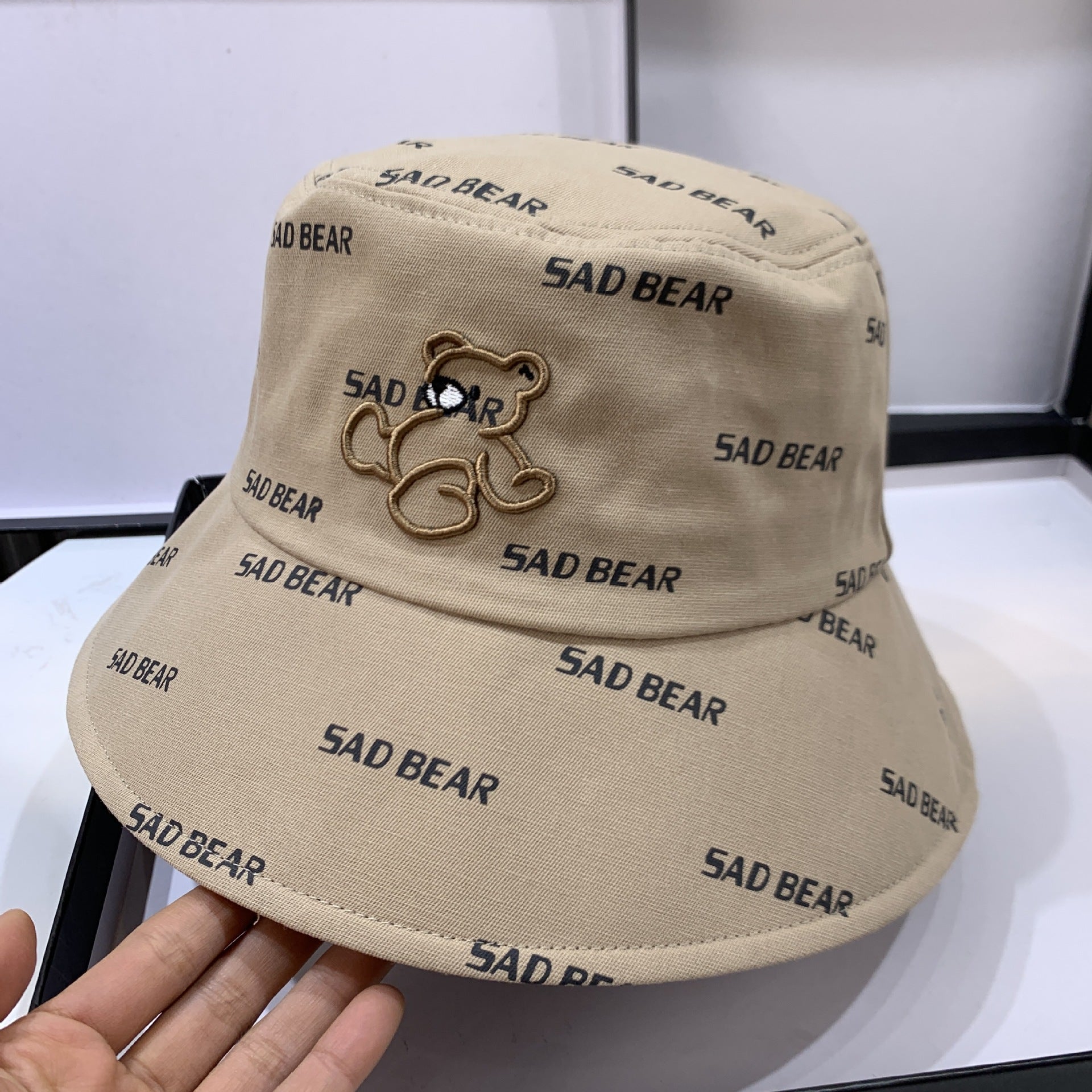 Vintage Bear Embroidered Bucket Hat