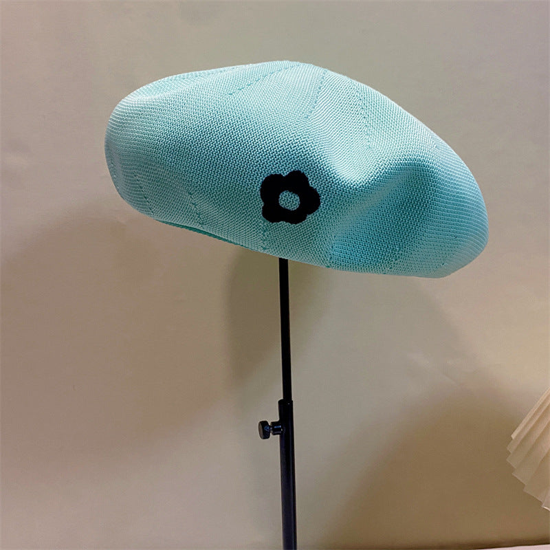 Flocking Flower Breathable Beret