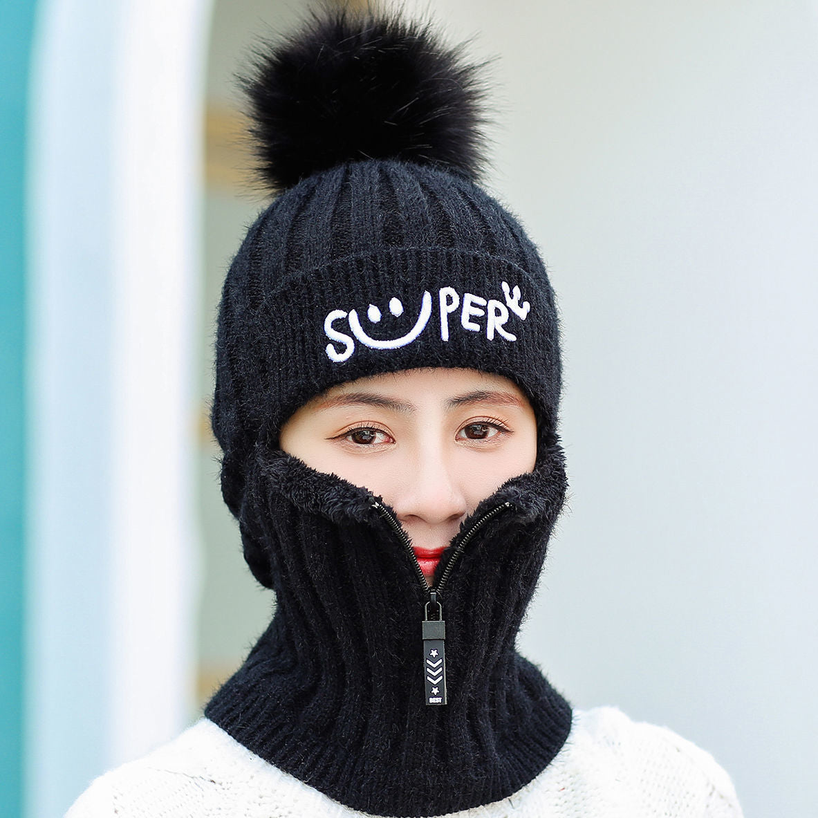 Ear Peotection Knitted Hat For Riding