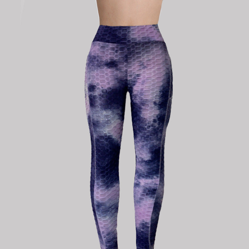 Tie-Dye Stretch Yoga Pants High-Waist Leggings