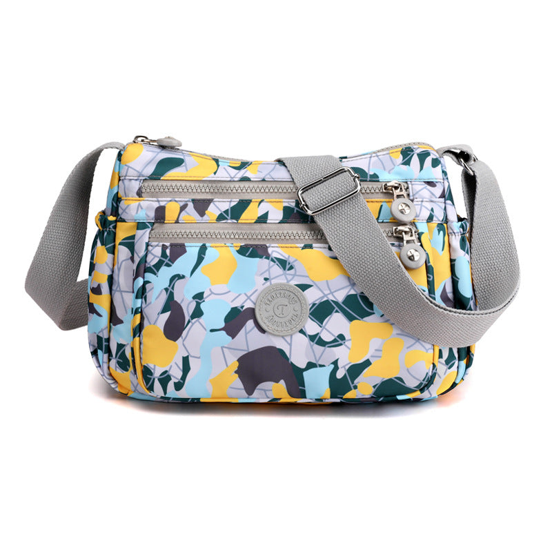 Multi-Pocket Waterproof Printed Shoulder Nylon Bag For Daily