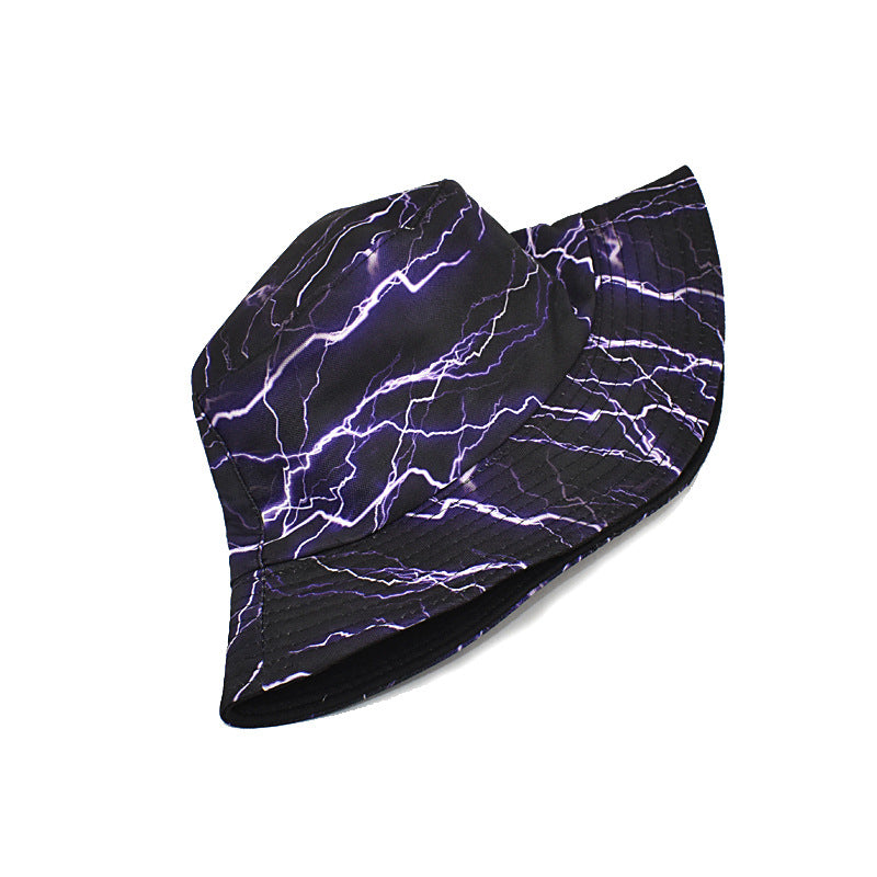 Lightning Print Fisherman Hat On Both Sides