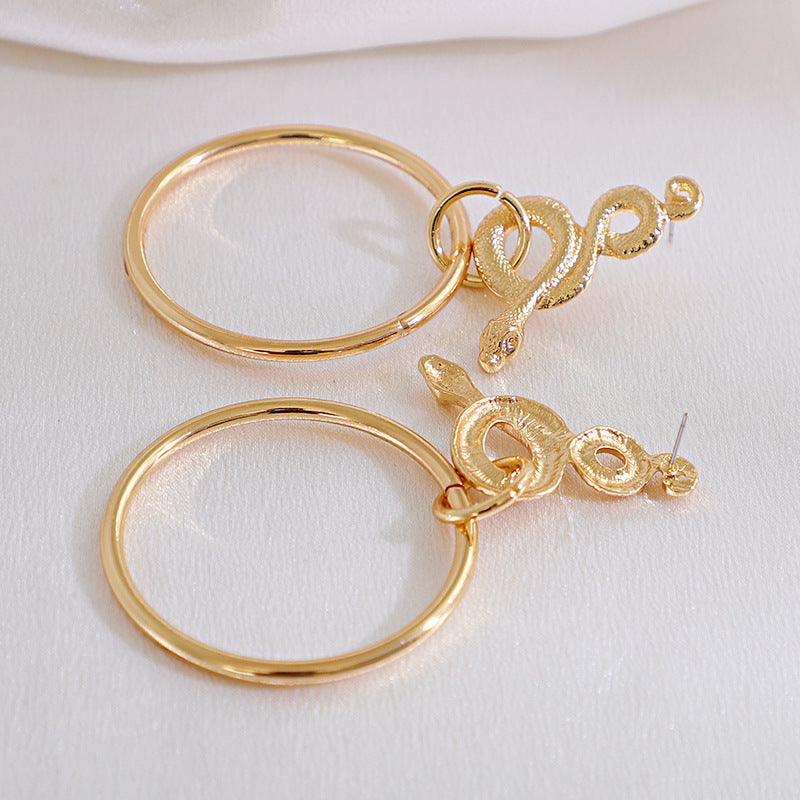 Vintage Circle Snake Earrings